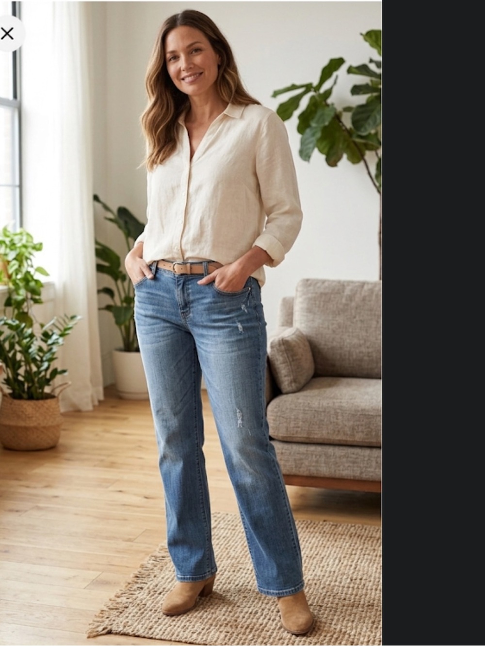 "KanCan Mid-Rise Jeans RP194MA1, Medium Wash, Size 12/30, High stretch